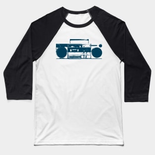 Blue Vintage Boom Box Graphic Baseball T-Shirt